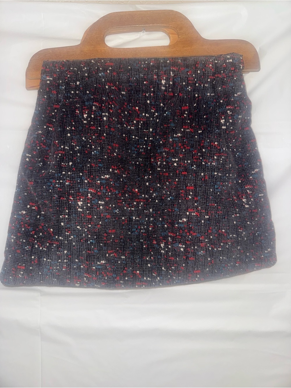 Vintage Fabric Wood Handle Handbag Carpet Bag Style Chic Purse